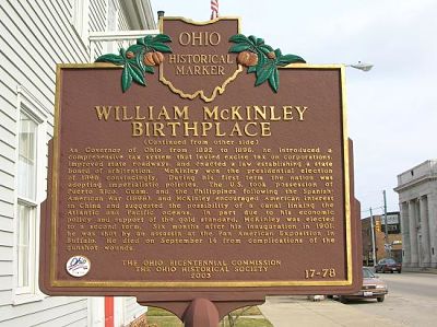 McKinley Birthplace Home Historical Marker